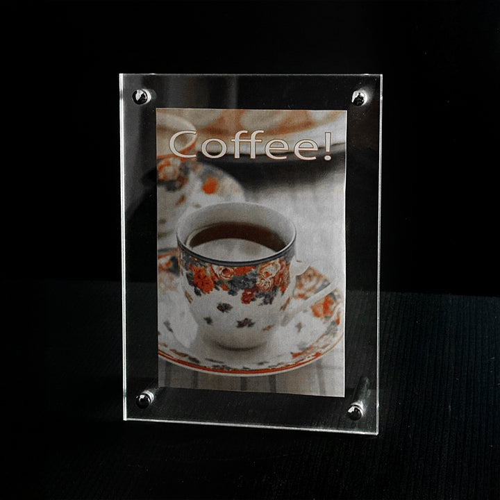 Angled Clear Acrylic Sign Holder 5½"W x 7½"H (2 pcs) - CTS0214