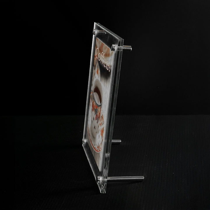 Angled Clear Acrylic Sign Holder 5½"W x 7½"H (2 pcs) - CTS0214