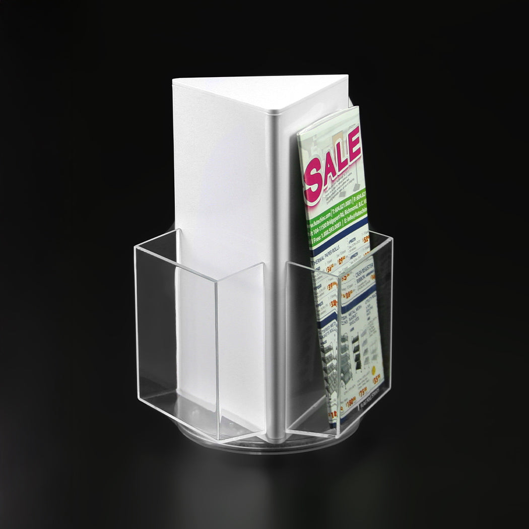 Countertop 3-Pocket Acrylic Literature Spinner 7½"W x 10"H - CTS0228