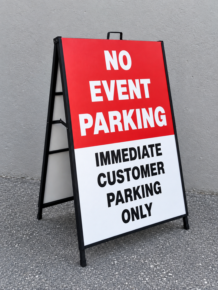Black Metal A-Frame Sidewalk Sign – Blank or Custom Printed
