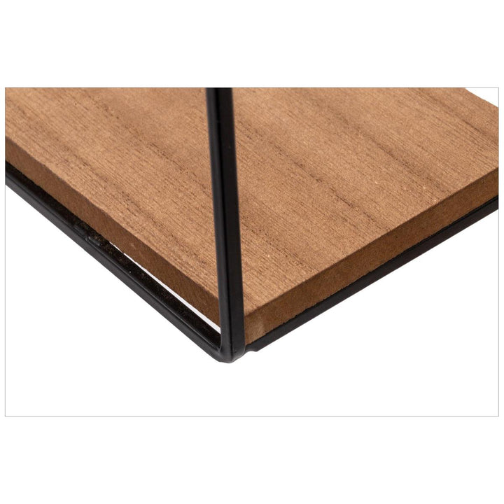 Kiera Grace QUB 3-Piece Metal & Wood Shelf Set - 12", 10", 8" Square Floating Shelves - Modern Home Storage