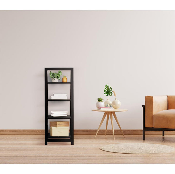 KG GABLE 43" Folding Floor Shelf 4 Tier-Warm Black