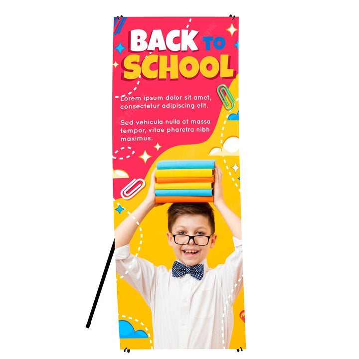 Curl-Free Roll-Up Banner Stand – 24″×62½″ – Includes Sturdy Stand & Carry Case
