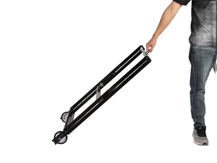 Black Metal A-Frame Sign with Wheels – Portable Sidewalk Sign for Outdoor Advertising