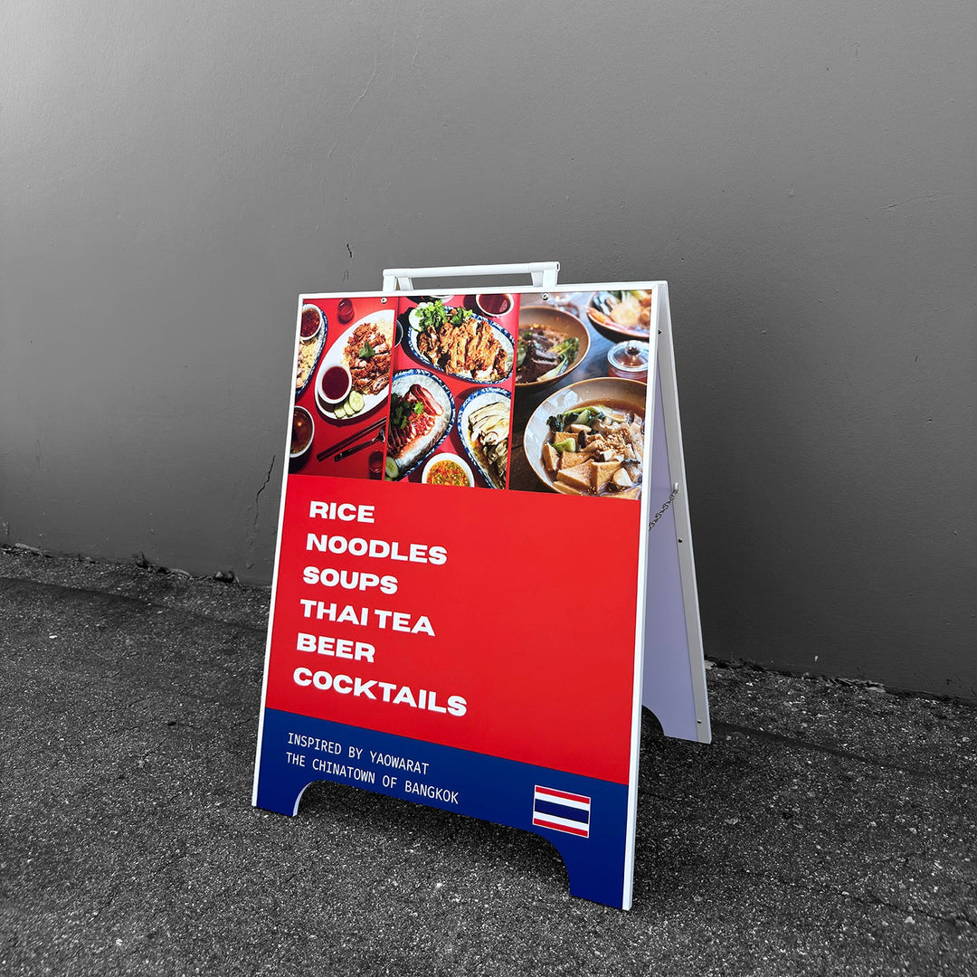 White PVC Sandwich Board Sign | Double-Sided A-Frame Sidewalk Sign – 5 Sizes: 18x24 to 32x48