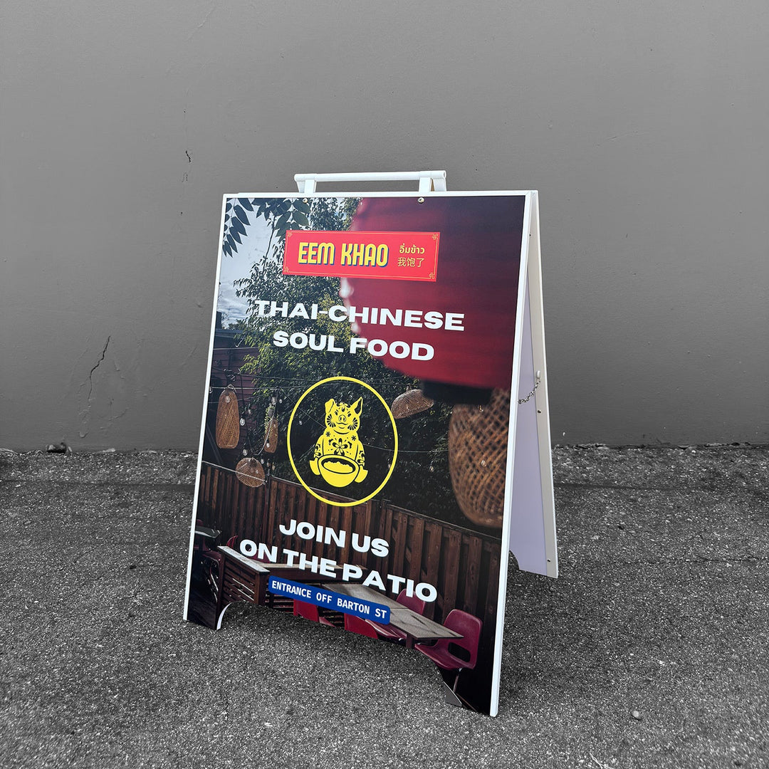 White PVC Sandwich Board Sign | Double-Sided A-Frame Sidewalk Sign – 5 Sizes: 18x24 to 32x48