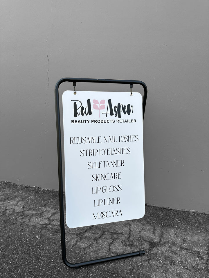 Swing Board Metal A-Frame Sidewalk Sign – Double-Sided, Durable & Weather-Resistant Display 25.5"W x 47"H