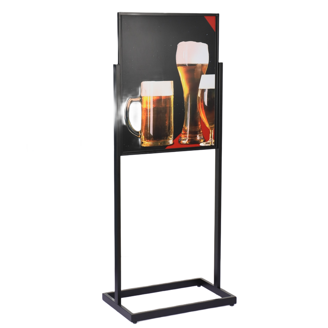 Single-Tier Floor Standing Sign Holder – 22" x 28" Double-Sided Poster Display Stand, Heavy-Duty Metal Frame