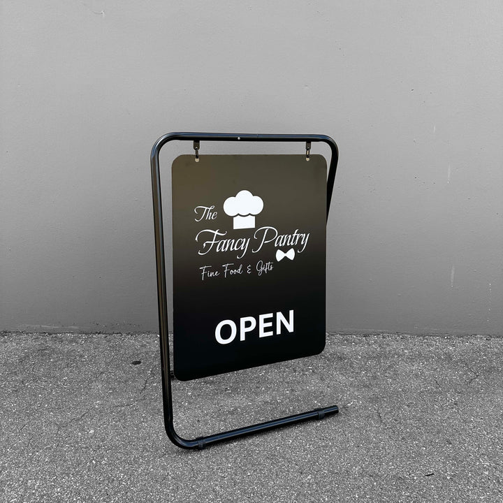 Swing Board Metal A-Frame Sidewalk Sign – Double-Sided, Durable & Weather-Resistant Display 26"W x 35"H - SW-FRAME003