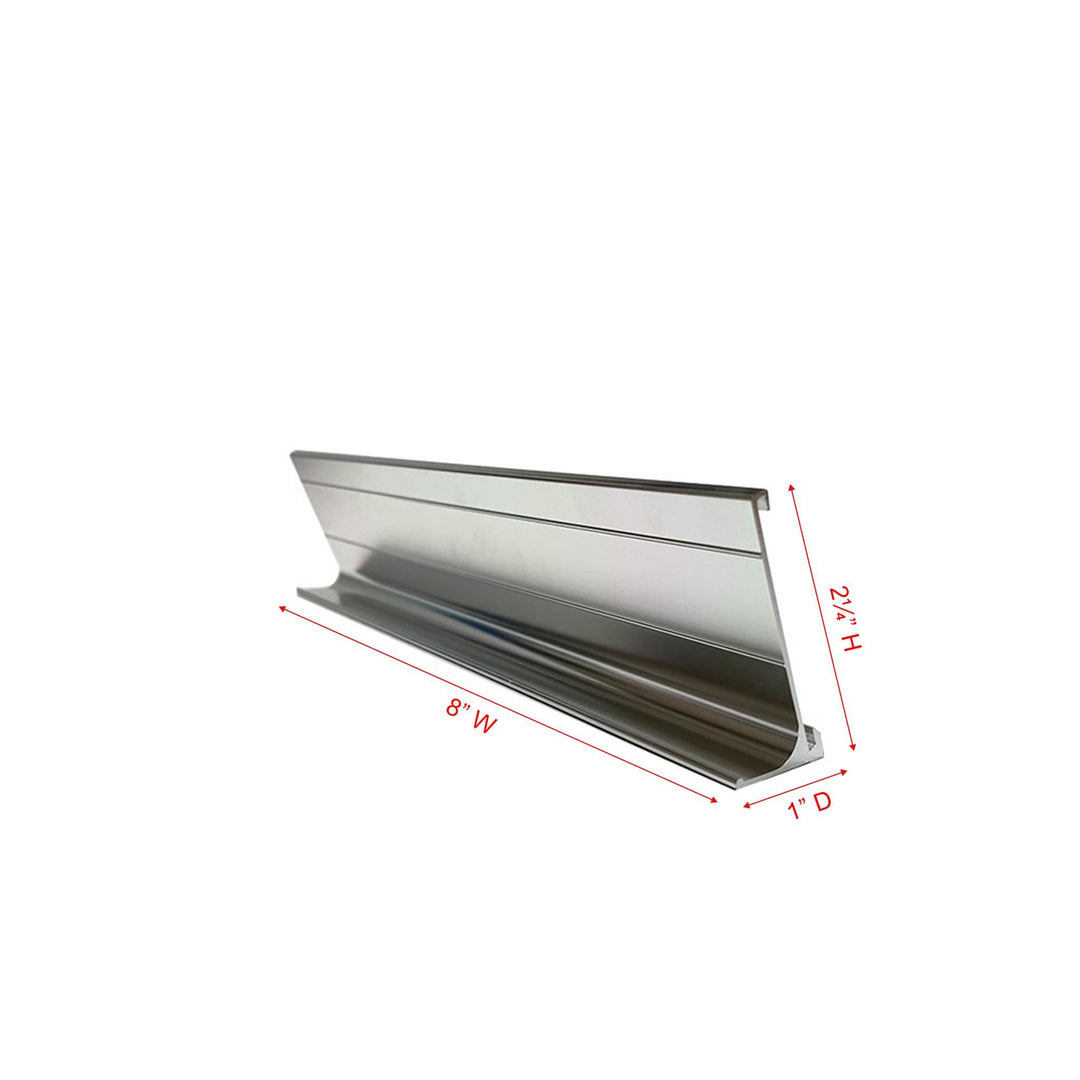 Countertop Metal Sign Holder 8”W x 2-1/4”H x 1”D – Steel Tabletop Price Tag & Retail Display Stand (2 Pack)