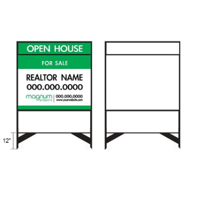 Metal Real Estate Sign Frame – Durable 32"x 24" Lawn Sign Holder for Outdoor Marketing #LS002