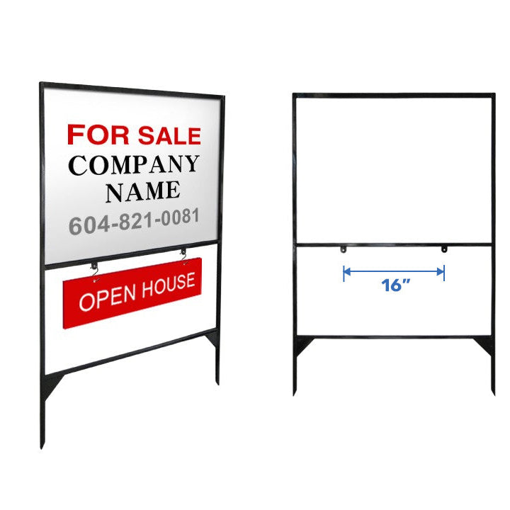 Metal Sign Frames Metal Real Estate Sign Frame – 32″×24″ Durable Lawn Sign Holder ...