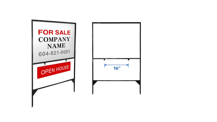 Metal Real Estate Sign Frame – Durable 32"x 24" Lawn Sign Holder for Outdoor Marketing #LS007