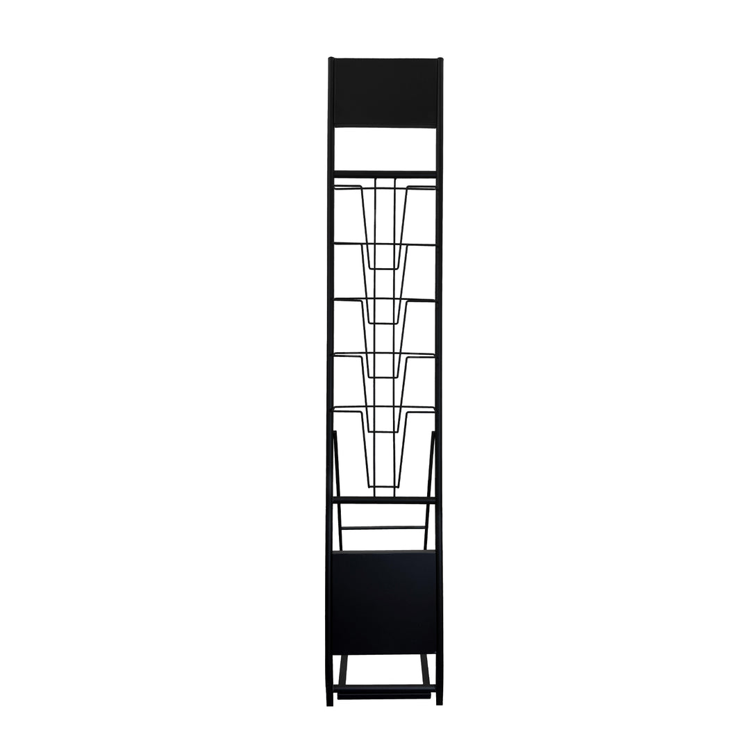 Durable Metal Magazine Stand for Brochures & Literature - Sleek Floor Display Rack for Offices & Retail