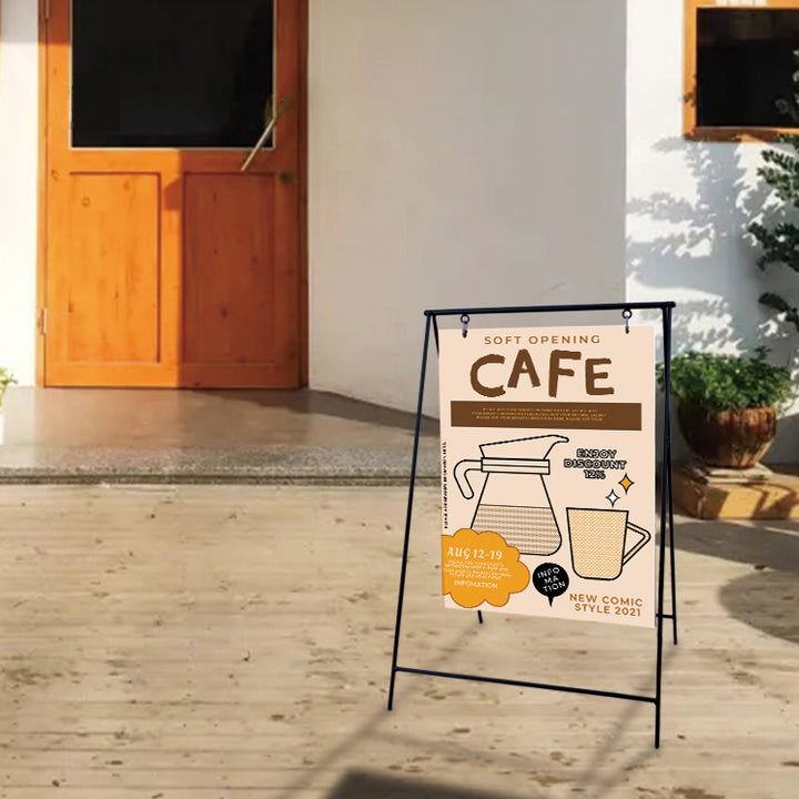 Metal Swing Sign (20 ½ x "W x 32"H)–  Black Powder-Coated Frame for Sidewalk & Retail Display