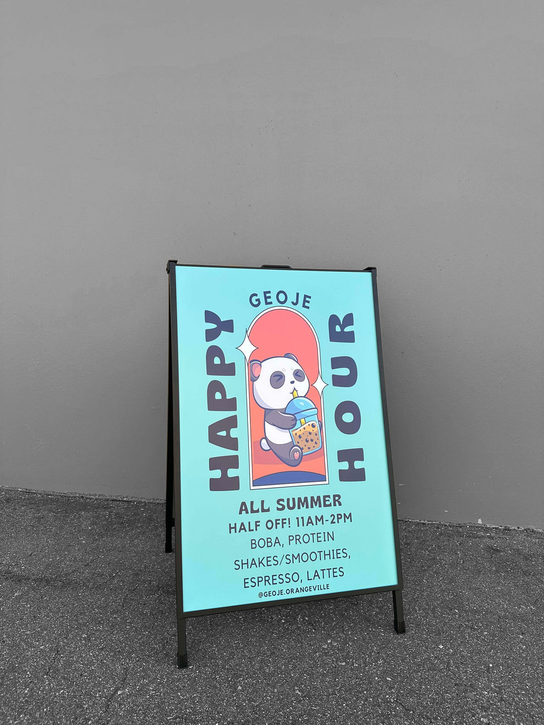 Black Metal A-Frame Sidewalk Sign Holder – Durable Outdoor Advertising Stand #SQT