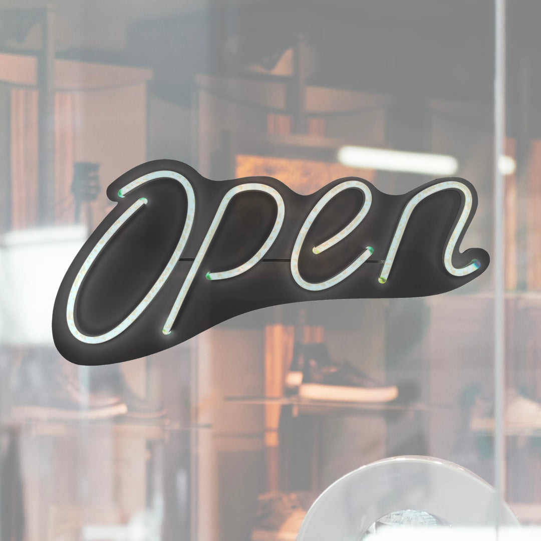LED Open Sign with White Rope Neon – Bright and Energy-Efficient Storefront Display #2030W