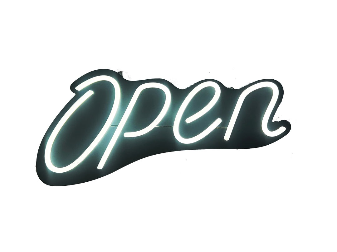 LED Open Sign with White Rope Neon – Bright and Energy-Efficient Storefront Display #2030WB