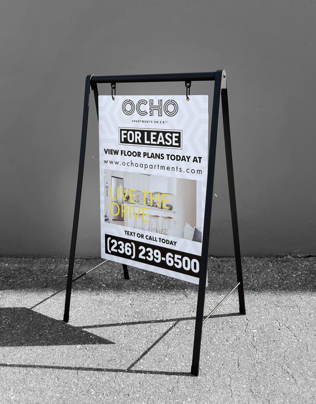 Metal Swing A-Frame Sidewalk Sign with Double Side Printing  20"W x 28"H  – Durable Outdoor Advertising Sign