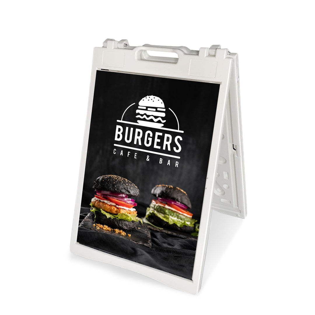 Plastic A-Board Sidewalk Sign for Outdoor & Indoor Advertising – Durable & Portable