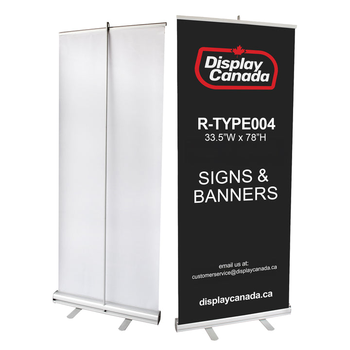 Roll-Up Banner Stand 33.5”W x 78”H – Portable & Customizable Trade Show Display #R-004