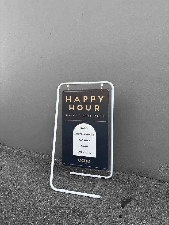 Swing Board Metal A-Frame Sidewalk Sign – Double-Sided, Durable & Weather-Resistant Display 25.5"W x 47"H
