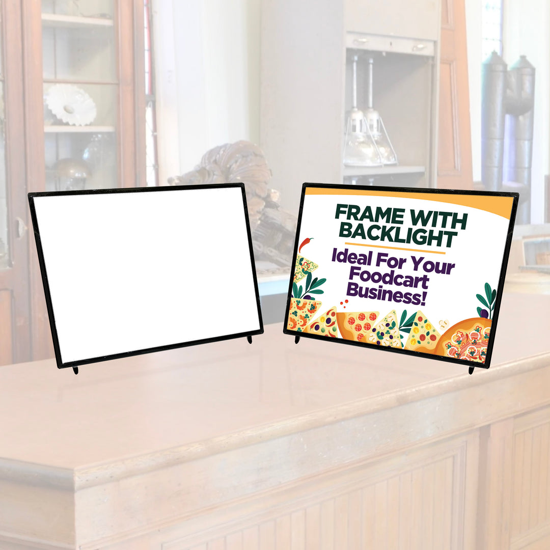 Slim Backlit Countertop Sign Holder - 16.5"W x 11.5"H