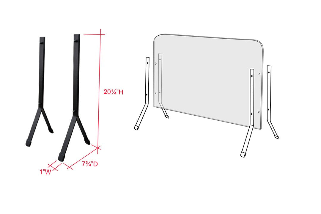 Universal Countertop Support Legs – Metal Y-Shape Brackets for Signs, Displays, Shelves & Panels (1 Pair)