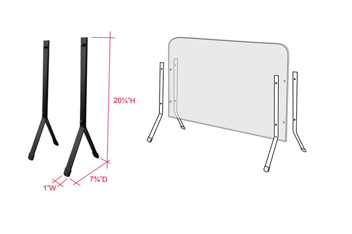 Universal Countertop Support Legs – Metal Y-Shape Brackets for Signs, Displays, Shelves & Panels (1 Pair)