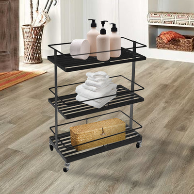 Wells Utility Metal Shelf Rolling Rack #UR2405B/W