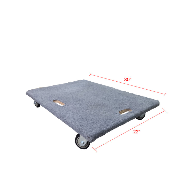 Solid 4-Wheel Carpeted Dolly – Heavy-Duty Rolling Cart with Soft Top for Safe Transport #WD022