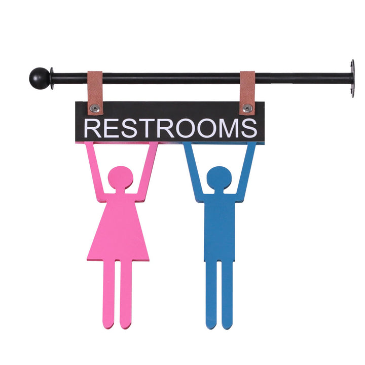 Hanging Washroom Sign Bundle – Double-Sided Restroom Sign for Businesses & Public Spaces #WHSB007