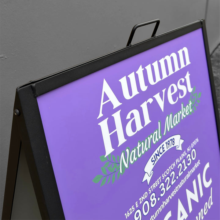 A-Frame 24x36 Black Metal Sidewalk Sign – Durable Outdoor Advertising Display