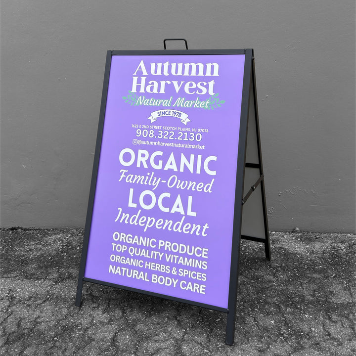 A-Frame 24x36 Black Metal Sidewalk Sign – Durable Outdoor Advertising Display