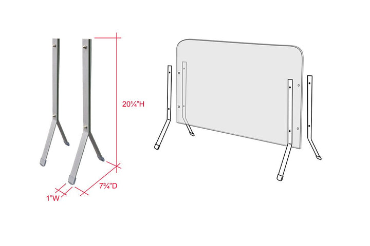 Universal Countertop Support Legs – Metal Y-Shape Brackets for Signs, Displays, Shelves & Panels (1 Pair)