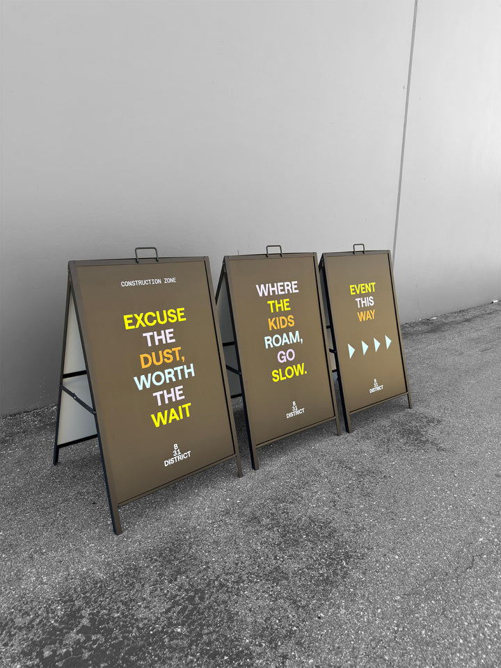 24" x 36" Black Metal A-Frame Sidewalk Sign Holder – Double Sided Outdoor Sandwich Board