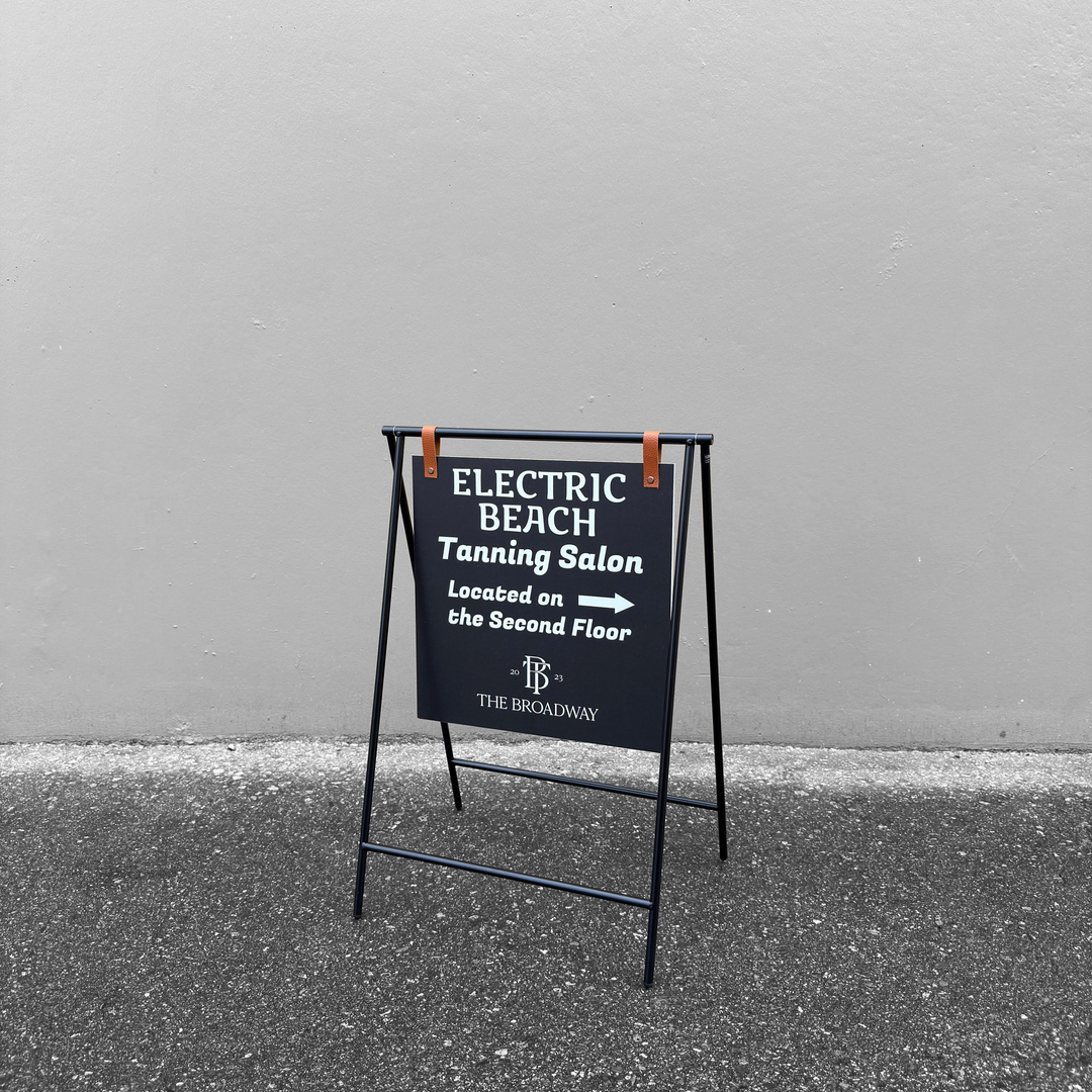 Small Metal A-Frame Sidewalk Sign with PVC Panel – Durable Outdoor Advertising Sign