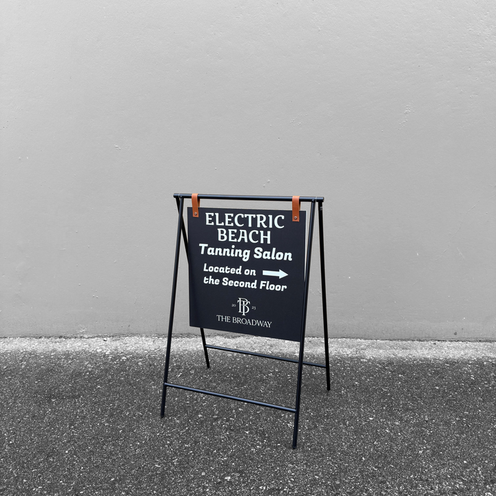 Small Metal A-Frame Sidewalk Sign with PVC Panel – Durable Outdoor Advertising Sign