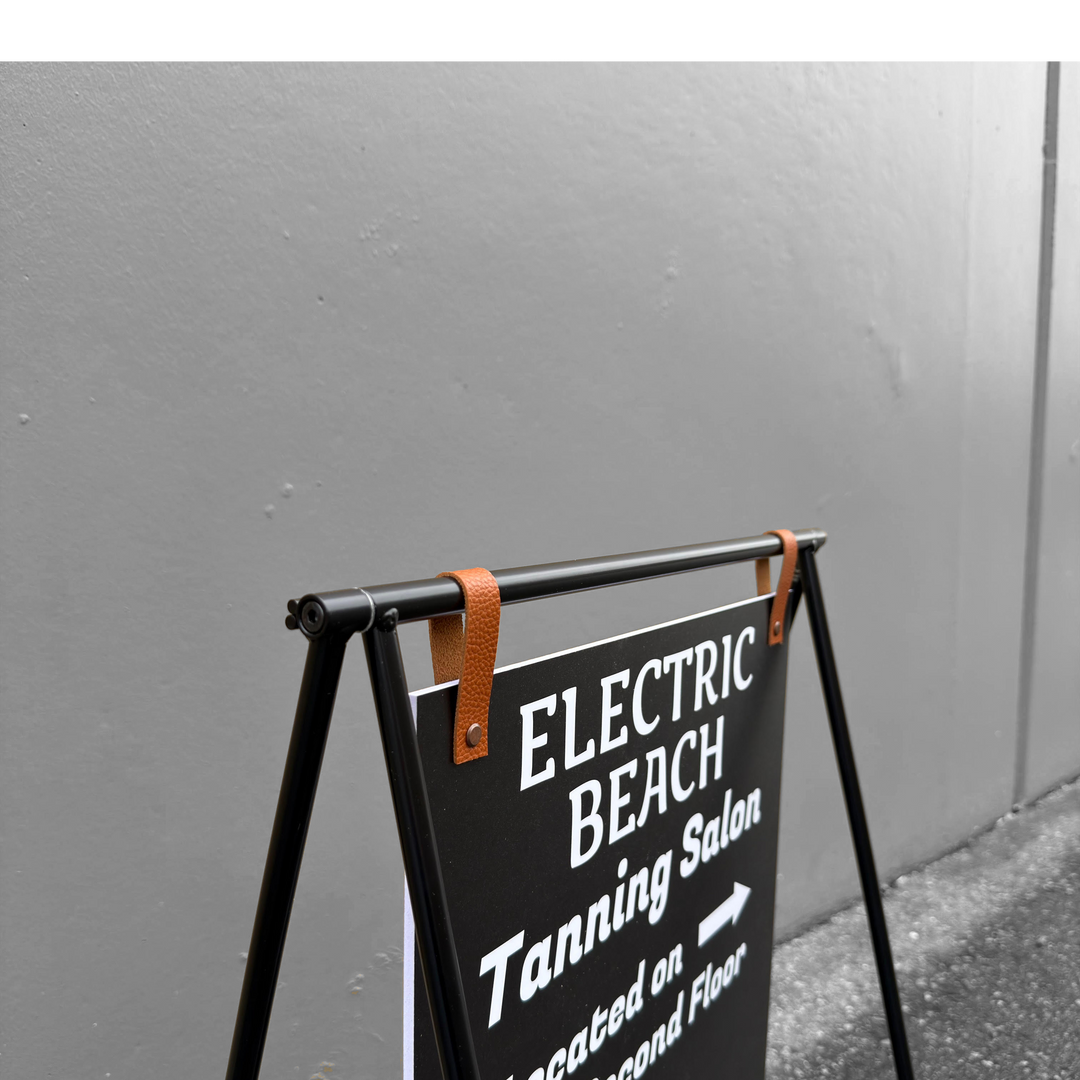 Small Metal A-Frame Sidewalk Sign with PVC Panel – Durable Outdoor Advertising Sign