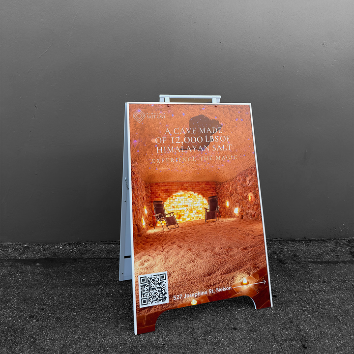 White PVC Plastic Sandwich Board Sign - Durable Outdoor A-Frame Sidewalk Sign Holder