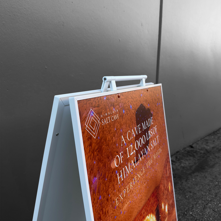 White PVC Plastic Sandwich Board Sign - Durable Outdoor A-Frame Sidewalk Sign Holder