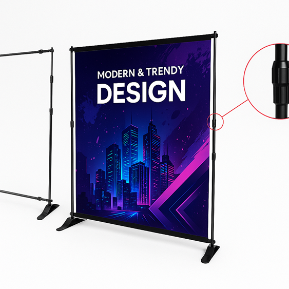 TBB001 Telescoping Backdrop Stand –  Banner Display for Trade Shows & Events