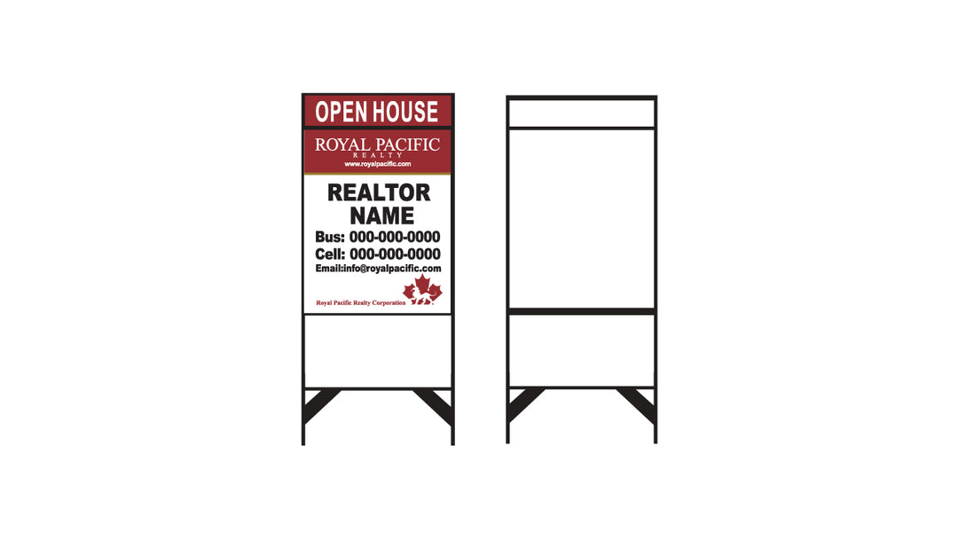 Metal Real Estate Sign Frame – Durable 24"x30" Lawn Sign Holder for Outdoor Marketing #LS001