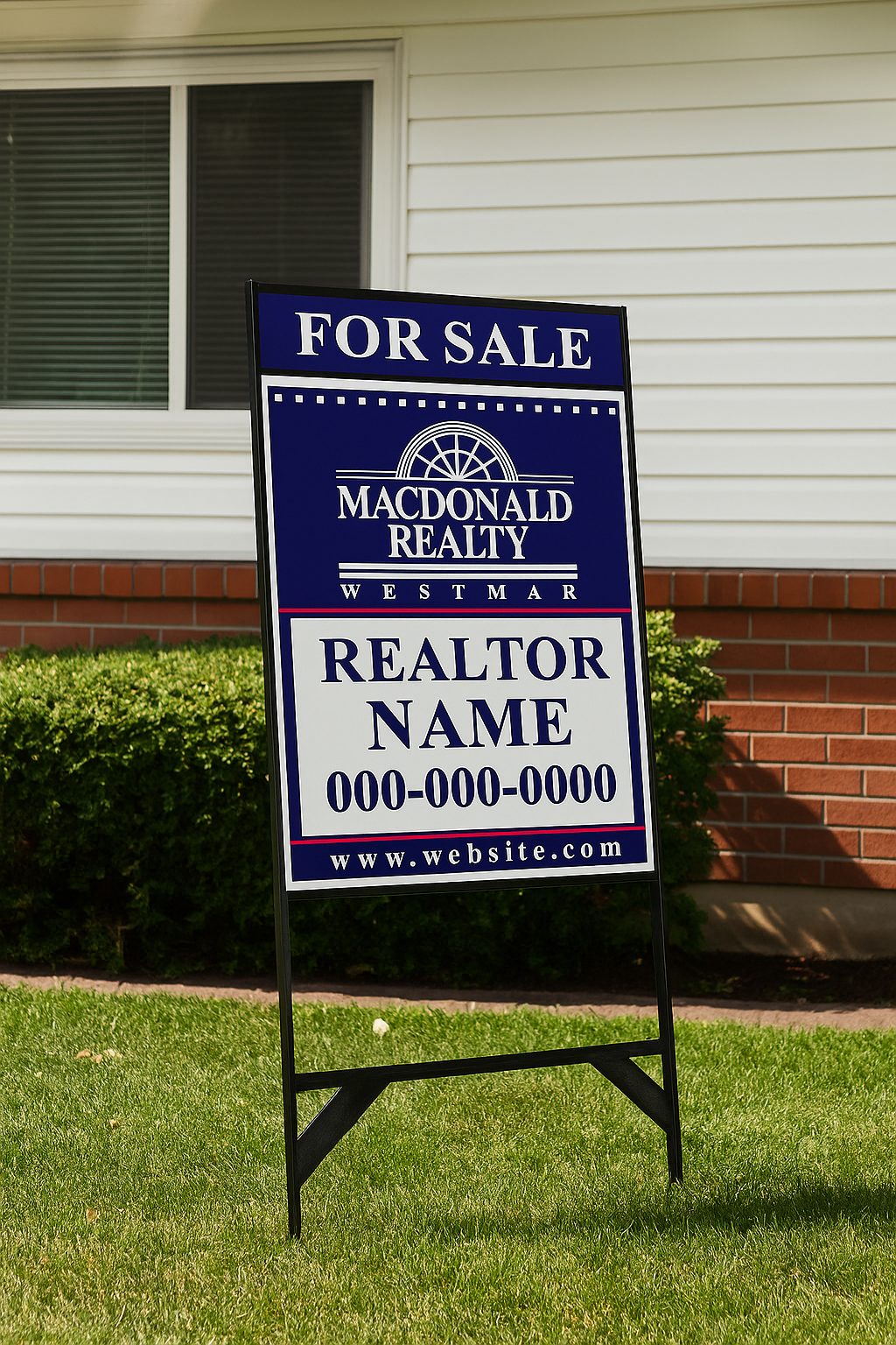 Metal Real Estate Sign Frame – Durable 24"x30" Lawn Sign Holder for Outdoor Marketing #LS001