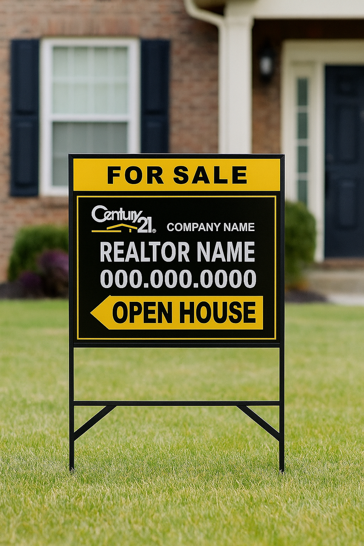 Metal Real Estate Sign Frame – Durable 32"x 24" Lawn Sign Holder for Outdoor Marketing #LS002