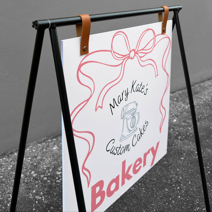 Small Metal A-Frame Sidewalk Sign with PVC Panel – Durable Outdoor Advertising Sign