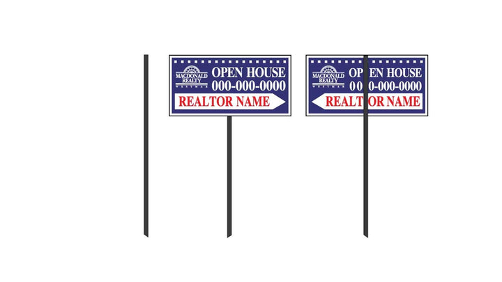 Metal Step Stake with Coroplast Sign – Durable Outdoor Yard Signs for Business & Real Estate