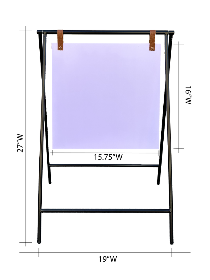 Small Metal A-Frame Sidewalk Sign with PVC Panel – Durable Outdoor Advertising Sign