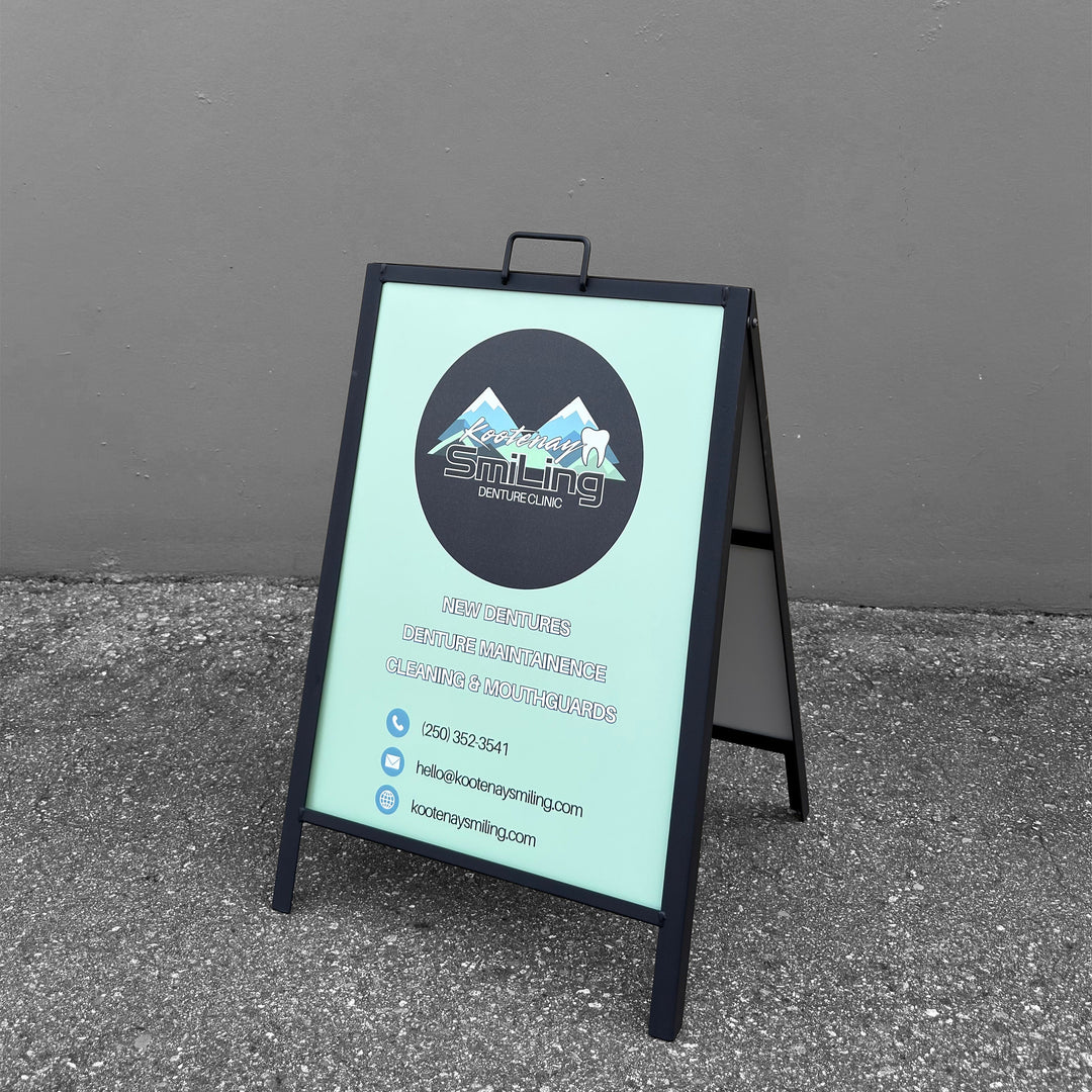 A-Frame 18x24 Black Metal Sidewalk Sign – Durable Outdoor Advertising Display