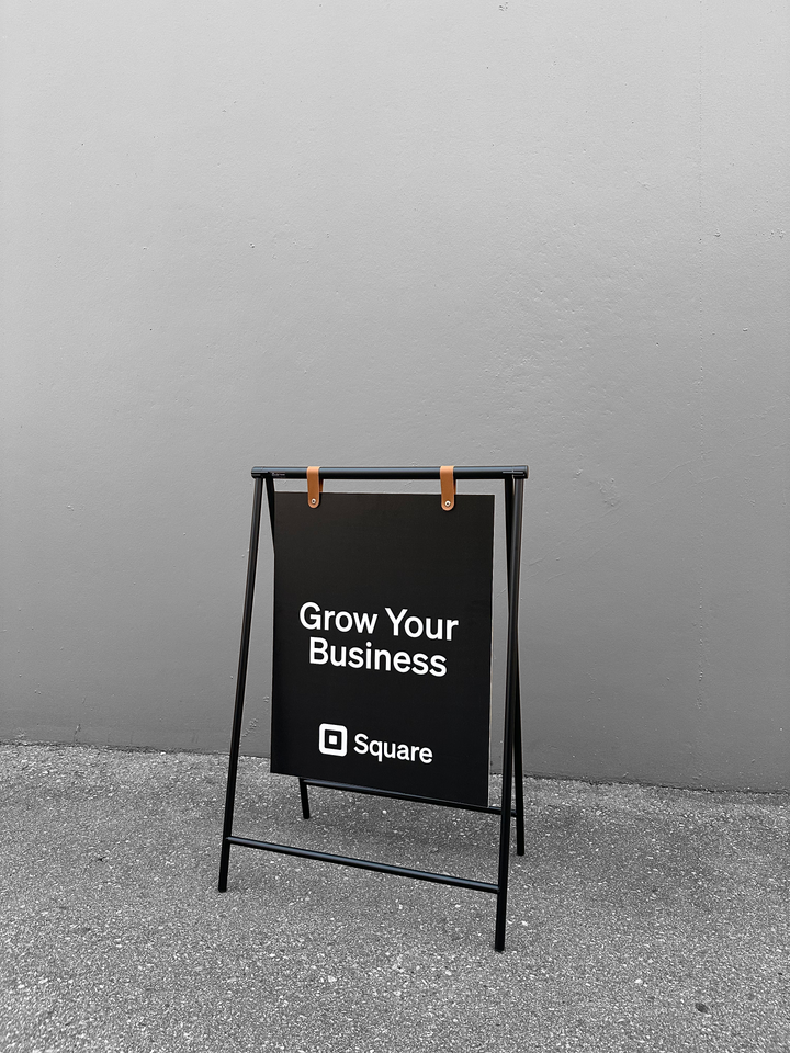 Metal Swing A-Frame Sidewalk Sign with PVC Panel – Durable Outdoor Advertising Sign